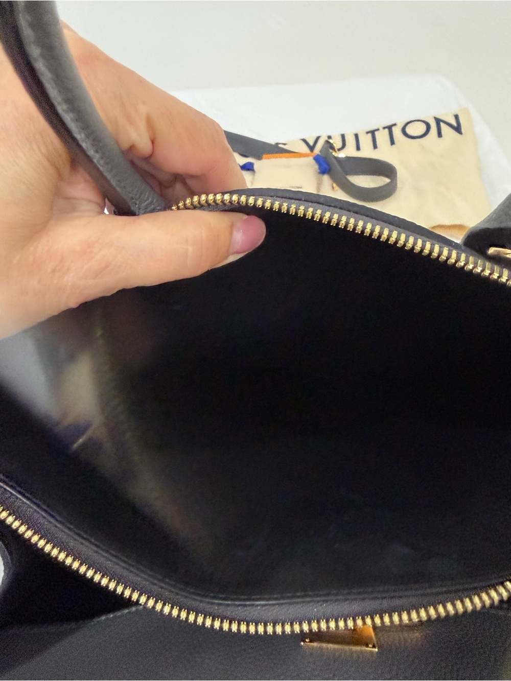 Louis Vuitton dark grey Leather Satchel city steamer xl with Gold Hardware - Picture 10 of 11